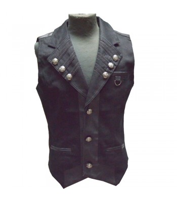 Men Pentagramme Military Style Vest Gothic Steampunk Waistcoat Vest 